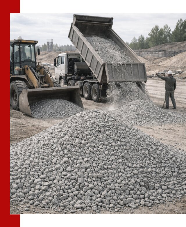 Доставка известнякового щебня фр. 5–20 в Кондопоге