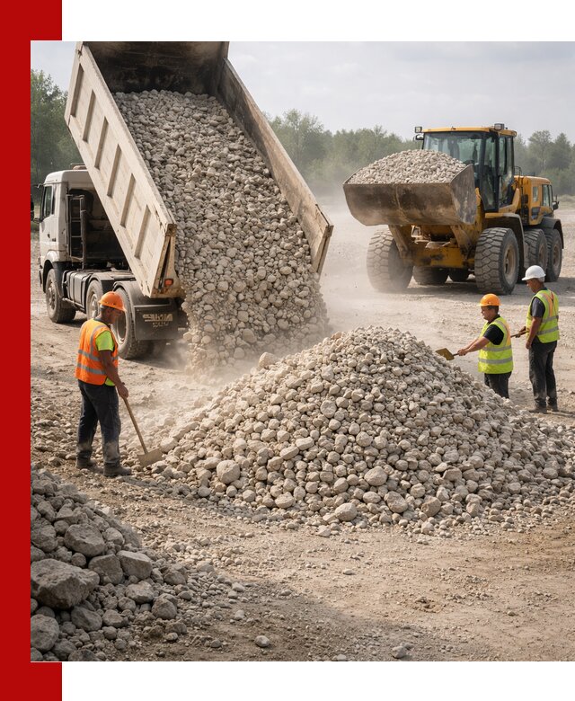 Доставка известнякового щебня фр. 40-70 в Кондопоге