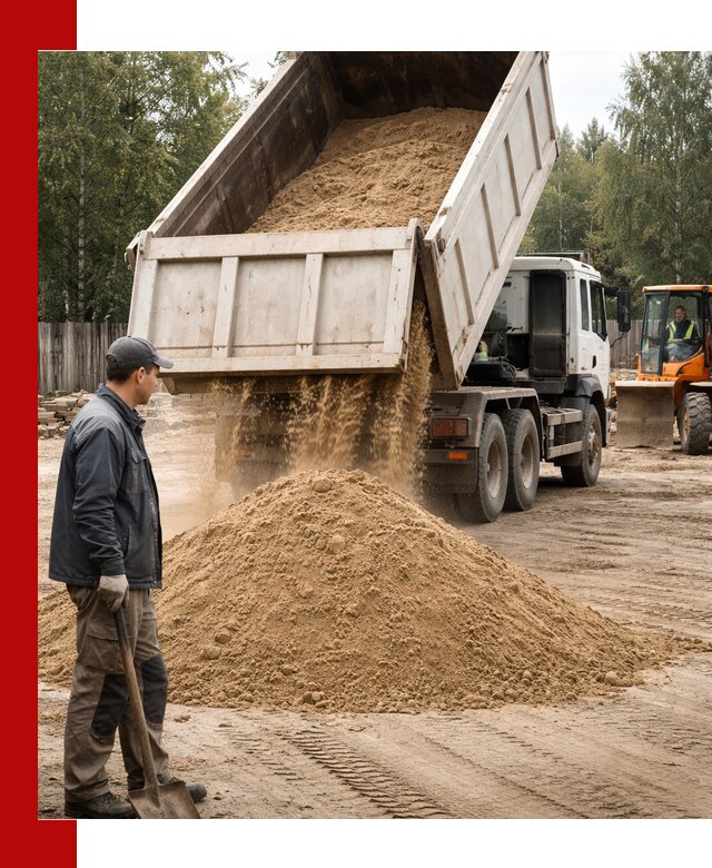 Доставка и продажа песка с разгрузкой в Кондопоге