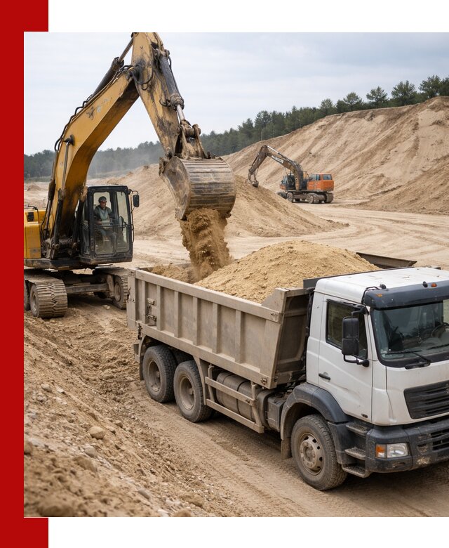 Доставка карьерного песка с самосвалами и разгрузкой в Кондопоге