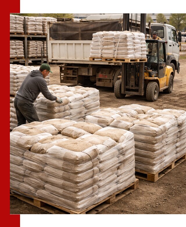 Карьерный песок в мешках с доставкой в Кондопоге