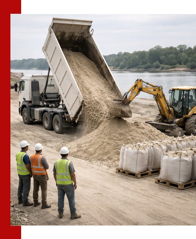 Доставка речного песка в Кондопоге самосвалами и погрузкой