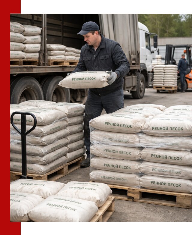 Речной песок в мешках с доставкой в Кондопоге
