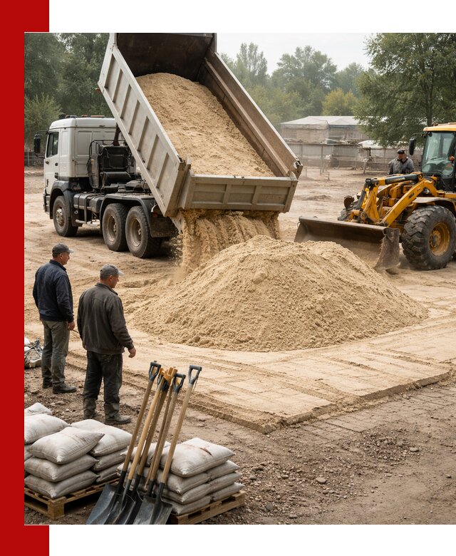 Доставка мытого песка в Кондопоге с самосвалами по выгодной цене