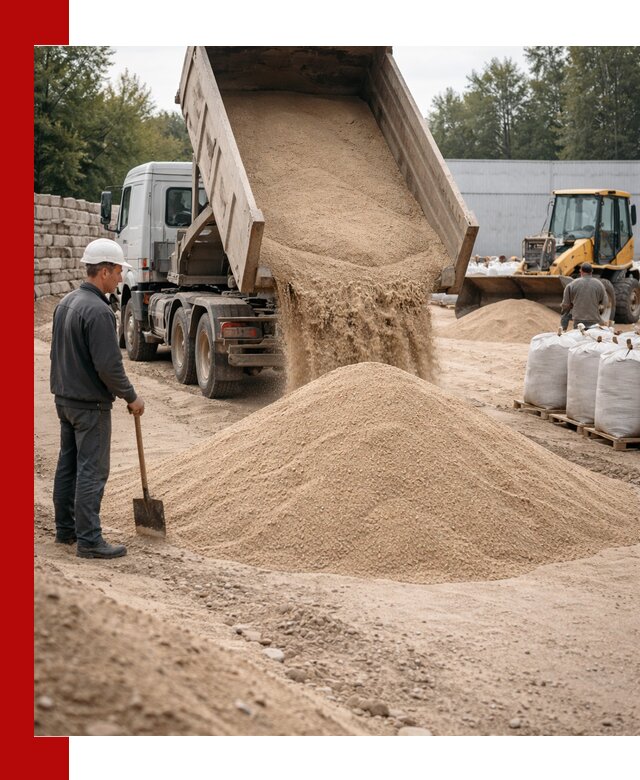 Кварцевый песок фракция 0–3 мм с доставкой в Кондопоге