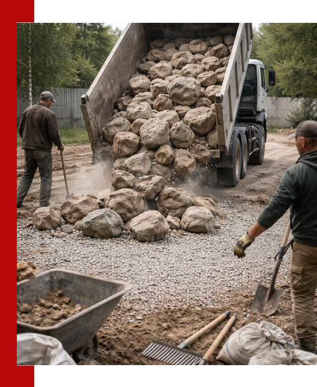 Доставка и укладка булыжника в Кондопоге