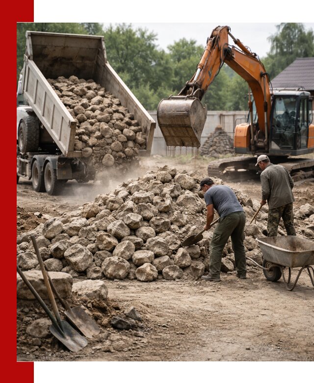 Доставка и разгрузка бутового камня в Кондопоге