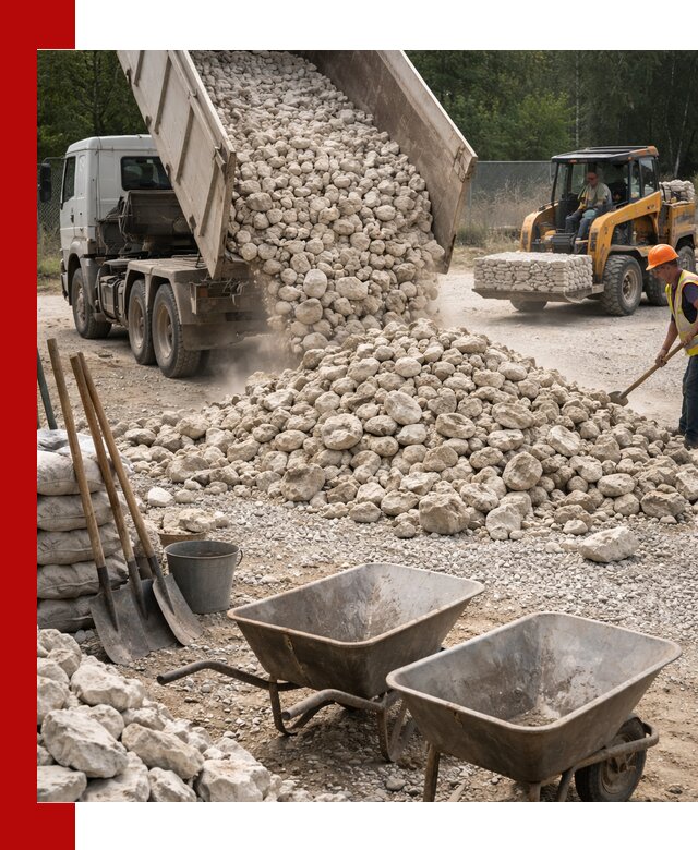 Доставка и продажа бутового известнякового камня в Кондопоге