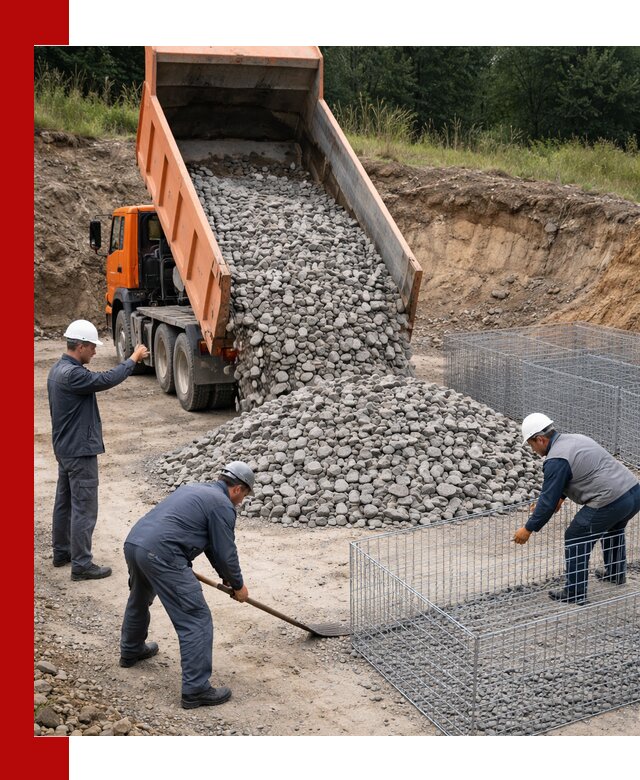 Камень для габионов с доставкой в Кондопоге быстро и надёжно