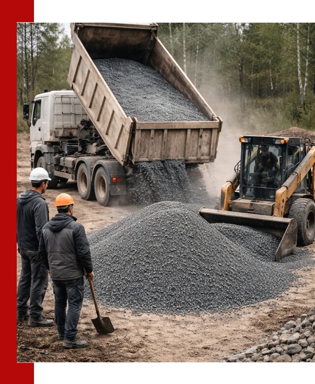 Гранитный отсев 0-5 с доставкой и разгрузкой в Кондопоге