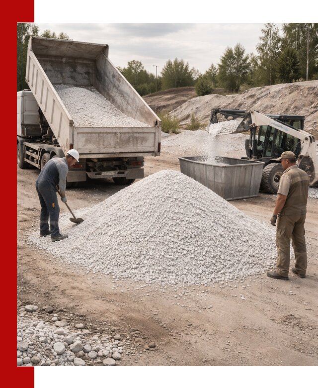 Доставка и продажа белой мраморной крошки в Кондопоге