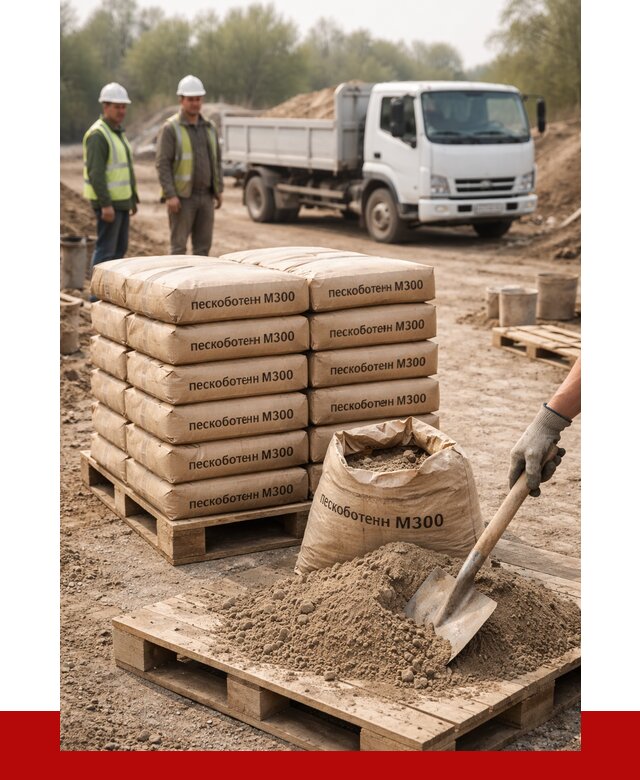 Пескобетон М300 в Кондопоге с доставкой от 4721 р. за куб | ПРОНЕРУДКнп