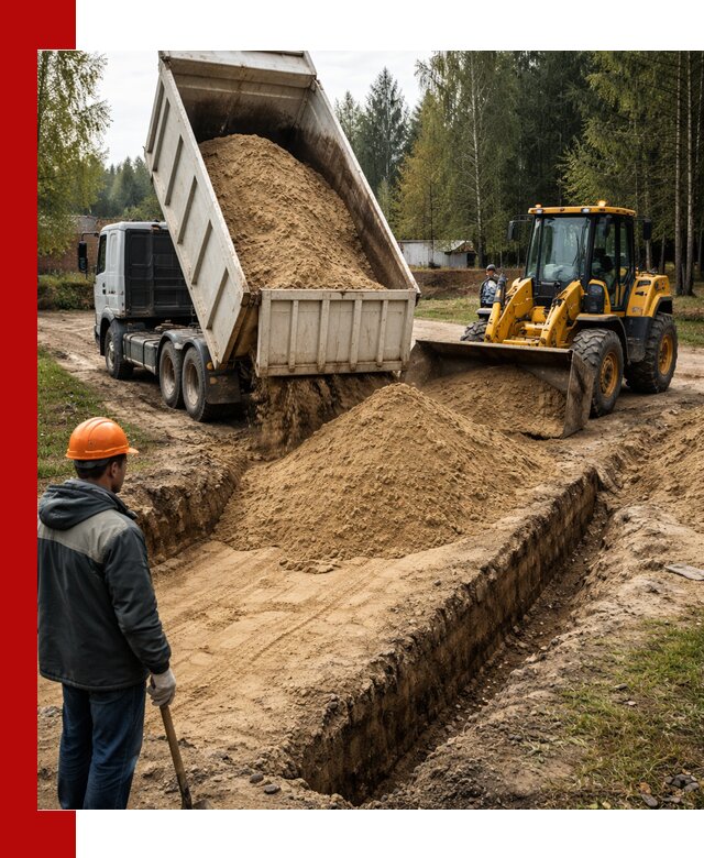 Доставка песчаного грунта в Кондопоге для строительных работ