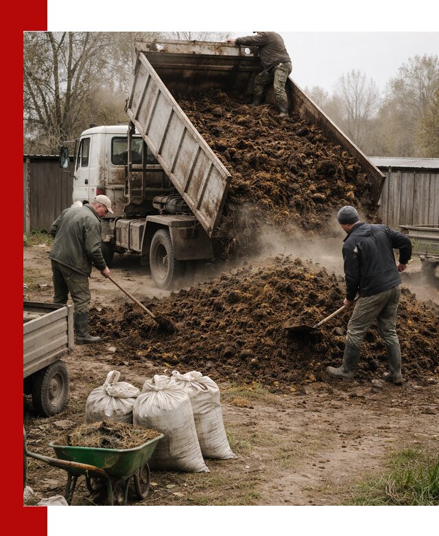 Доставка коровьего навоза самосвалом в Кондопоге