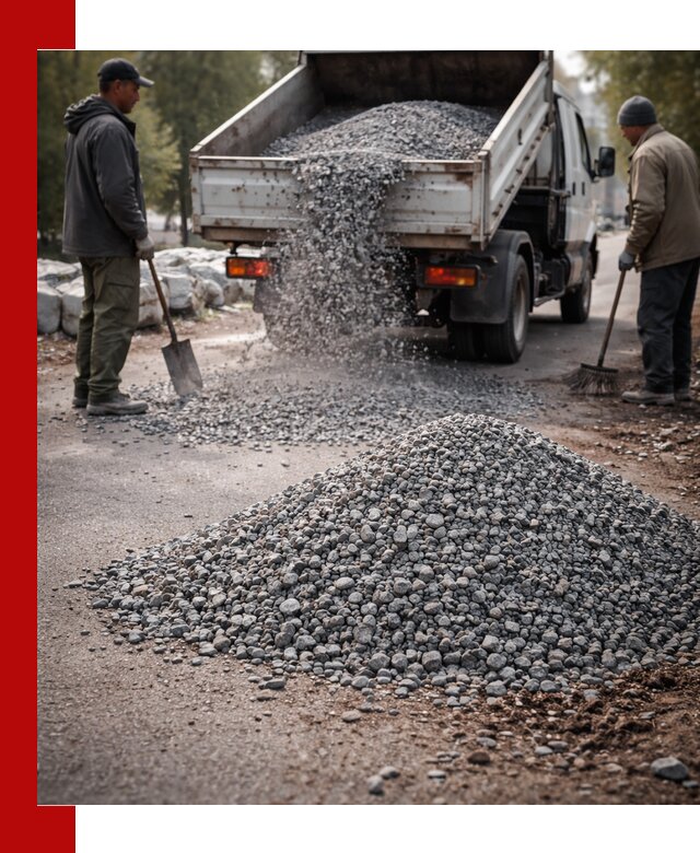 Гранитная крошка для посыпки дорог и тротуаров в Кондопоге