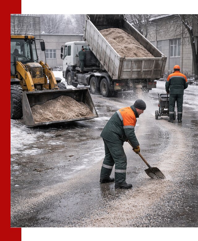 Реагент против гололеда с доставкой и нанесением в Кондопоге