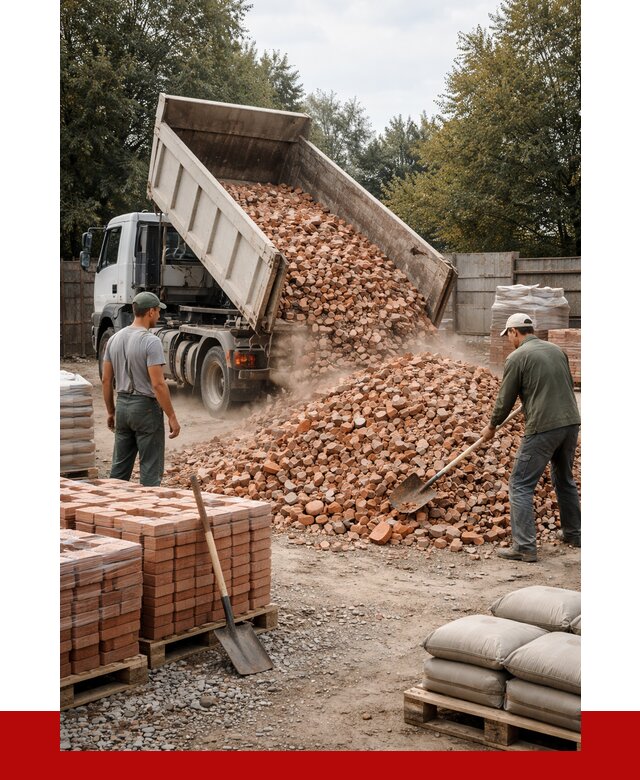 Бой кирпича в Кондопоге с доставкой от 4264 руб/куб | ПРОНЕРУДКнп