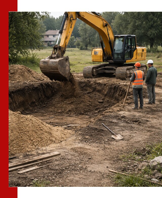Рытье котлована под фундамент в Кондопоге (быстро и недорого)