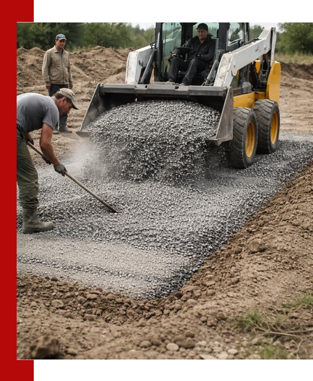 Устройство щебеночной подушки в Кондопоге для дорог и фундаментов